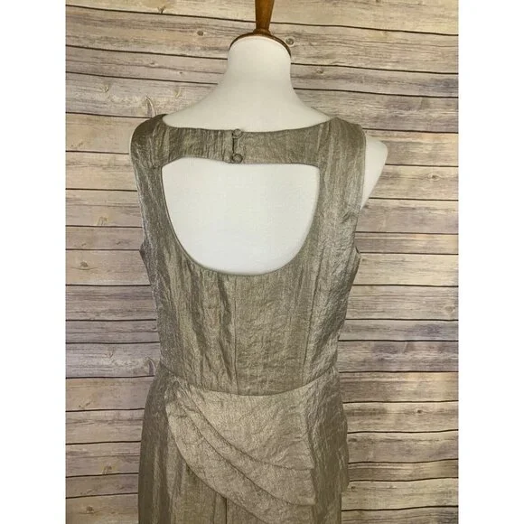 London Times Womens 12 Metallic Dress Sleeveless - Picture 8 of 12